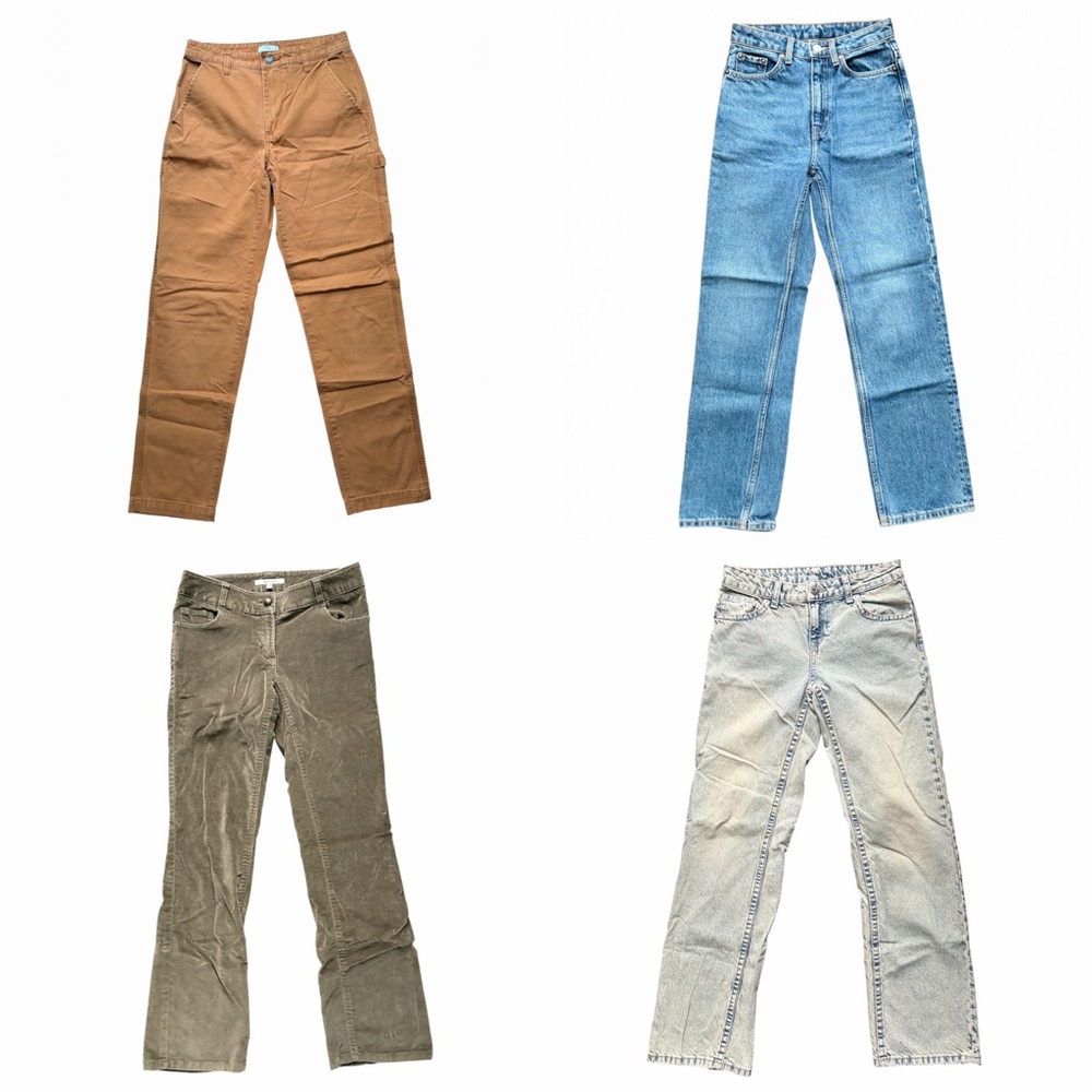 Womens Jeans and Pants LOT of 4, sizes 0-2 (Aritzia, Weekday, Vintage, etc)